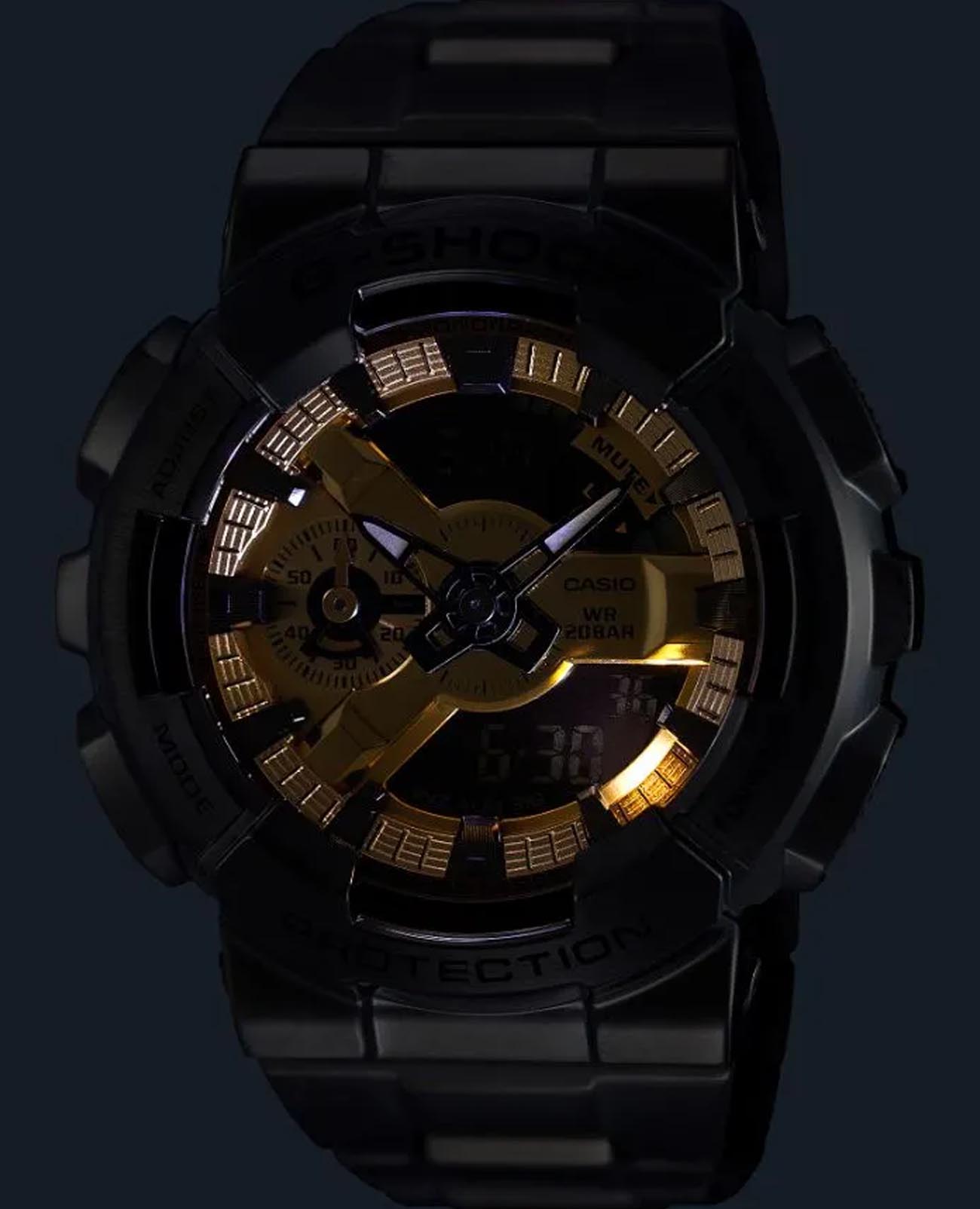 Casio Casio G-Shock GM-110BD-1A9, g-shock япония мужские часы на браслете нержавеющая сталь с pvd-покрытием боковой вид