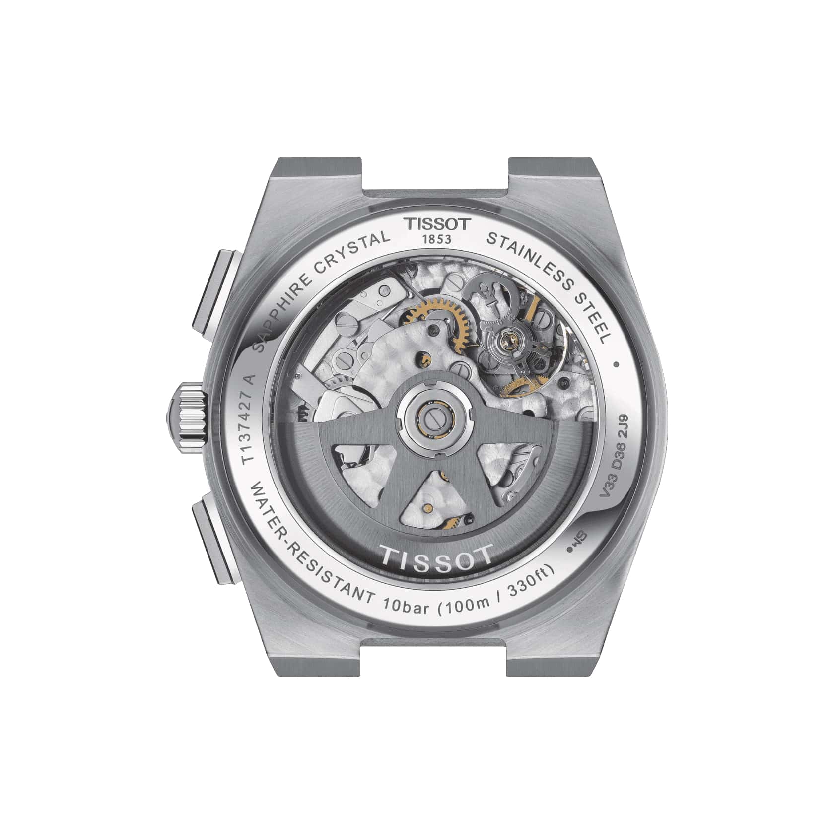 Tissot Tissot PRX Automatic Chronograph T137.427.11.011.01 механические мужские часы часы крупный план белый циферблата
