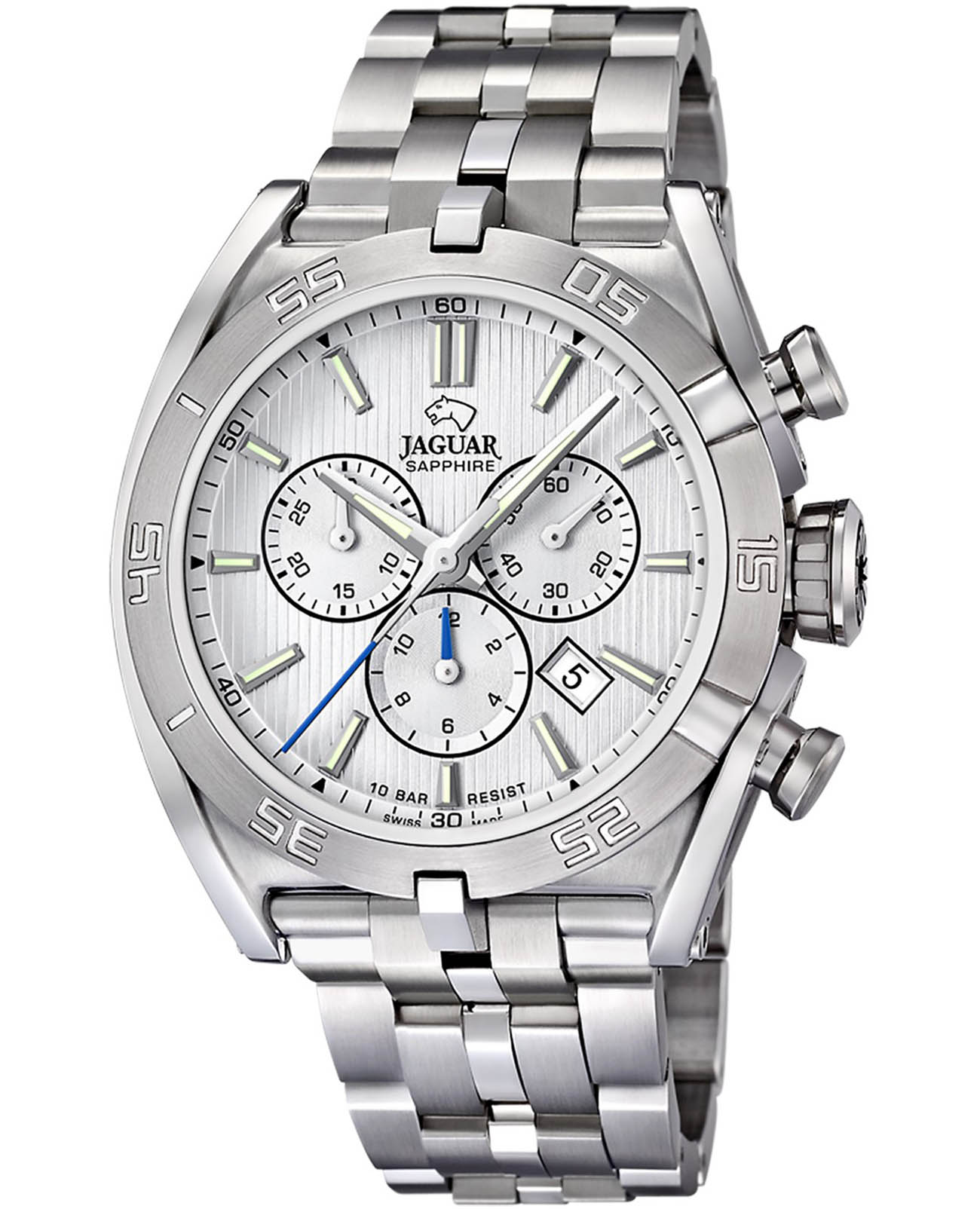 Jaguar Jaguar Executive J852/A  J852/A кварцевые мужские часы белый циферблат, браслет нержавеющая сталь — вид спереди