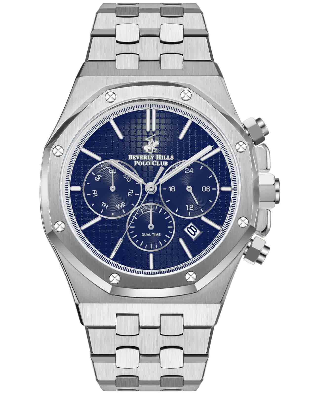 Beverly Hills Polo Club Beverly Hills Polo Club BP3051X.391  BP3051X.391 кварцевые мужские часы зеленый циферблат, браслет нержавеющая сталь — вид спереди