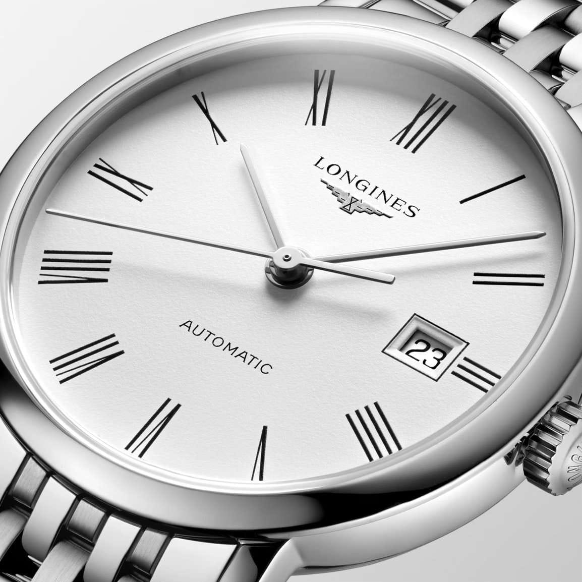 Longines Longines Elegance Elegant Collection L4.310.4.18.6 женские часы белый циферблат на запястье