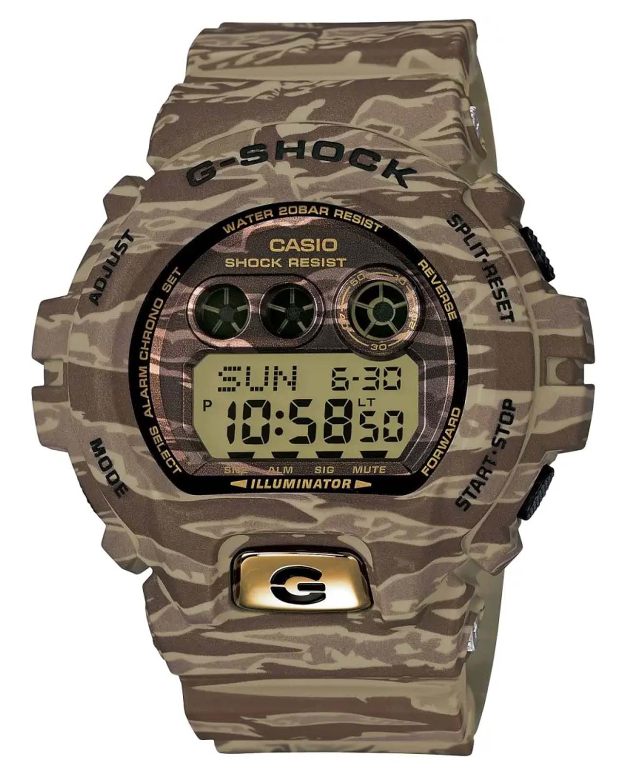 Casio Casio G-Shock GD-X6900TC-5ER  GD-X6900TC-5ER электронные мужские часы зеленый циферблат, браслет пластик — вид спереди