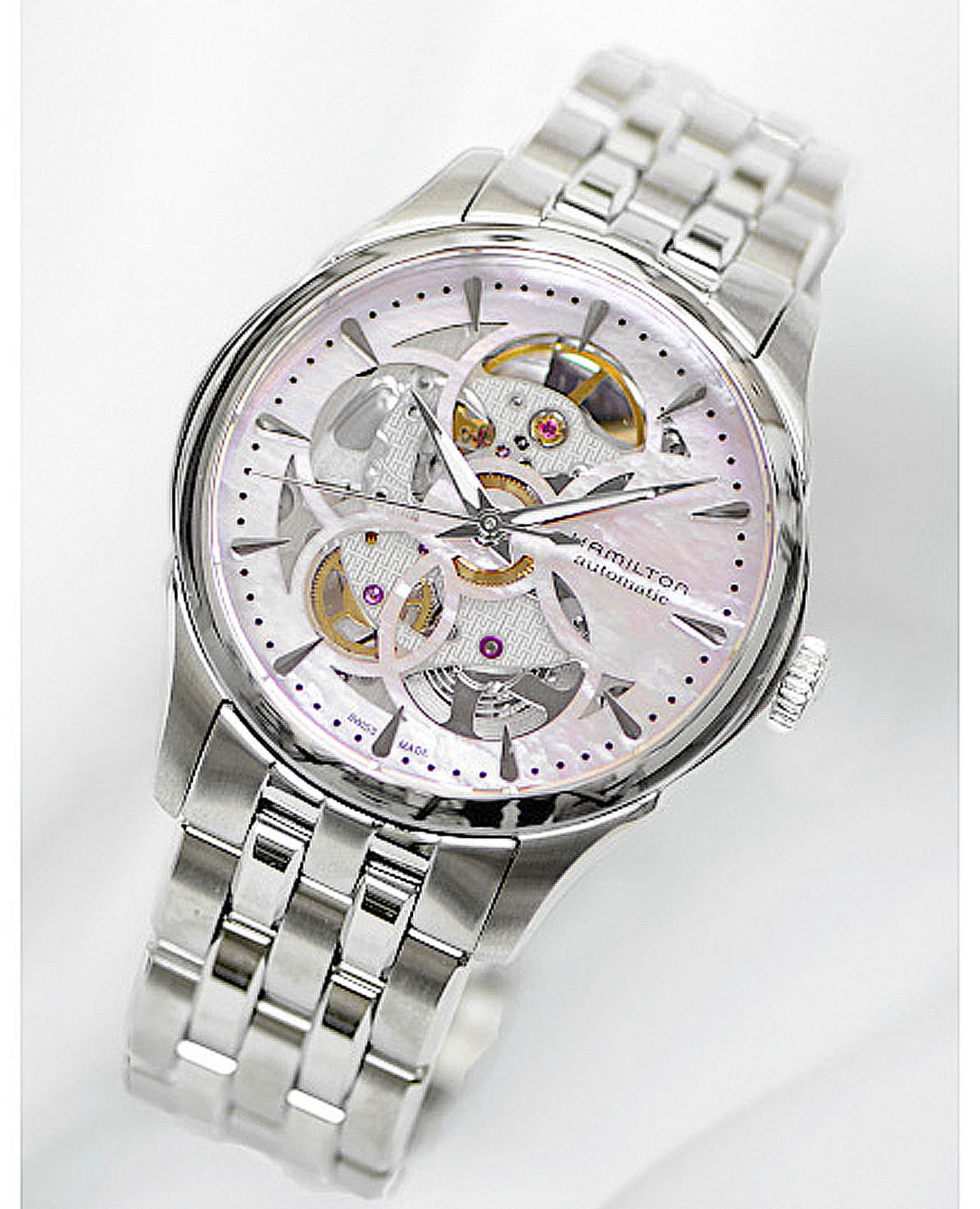 Hamilton Hamilton Jazzmaster Viewmatic Skeleton Lady Auto H32405171, jazzmaster швейцария женские часы на браслете нержавеющая сталь боковой вид