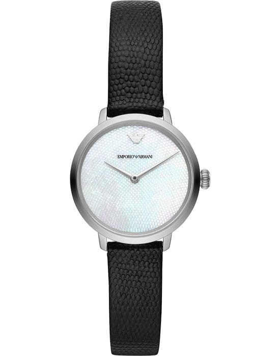 Emporio Armani Emporio Armani AR11159  AR11159 кварцевые женские часы перламутровый циферблат, браслет кожаный — вид спереди