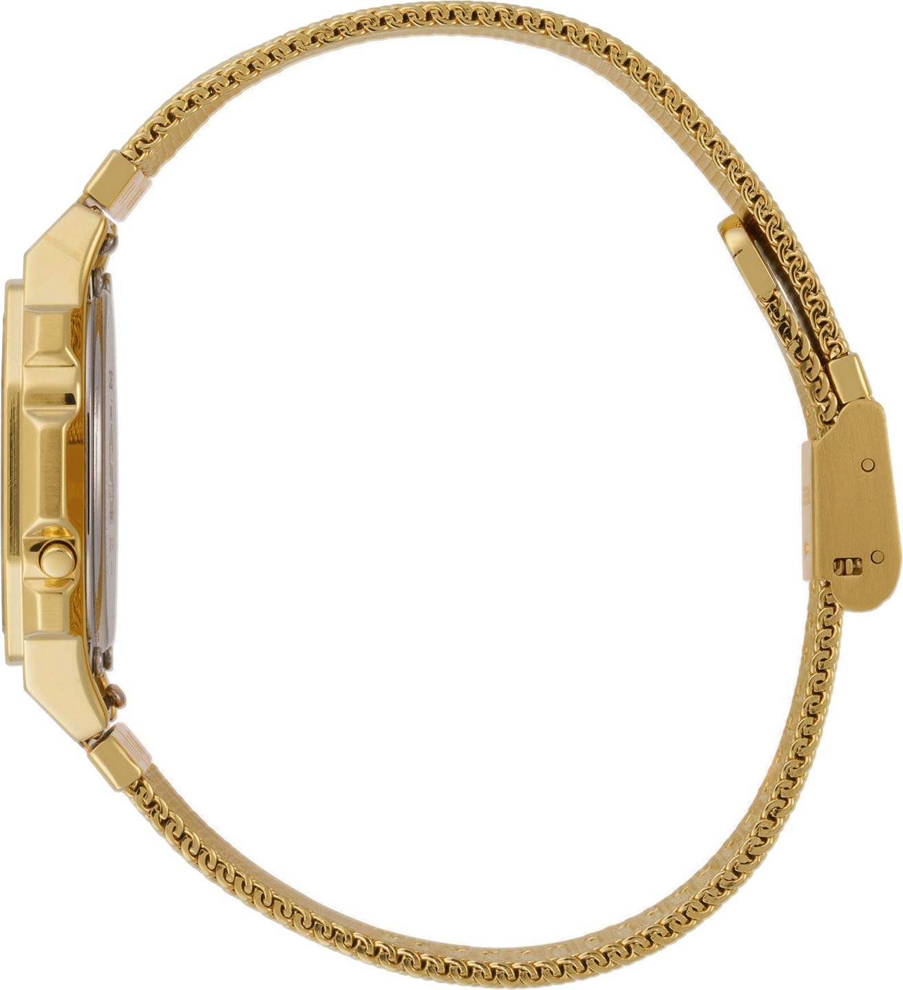 Casio Casio Vintage A1000MG-9 кварцевые мужские часы часы крупный план золотой циферблата