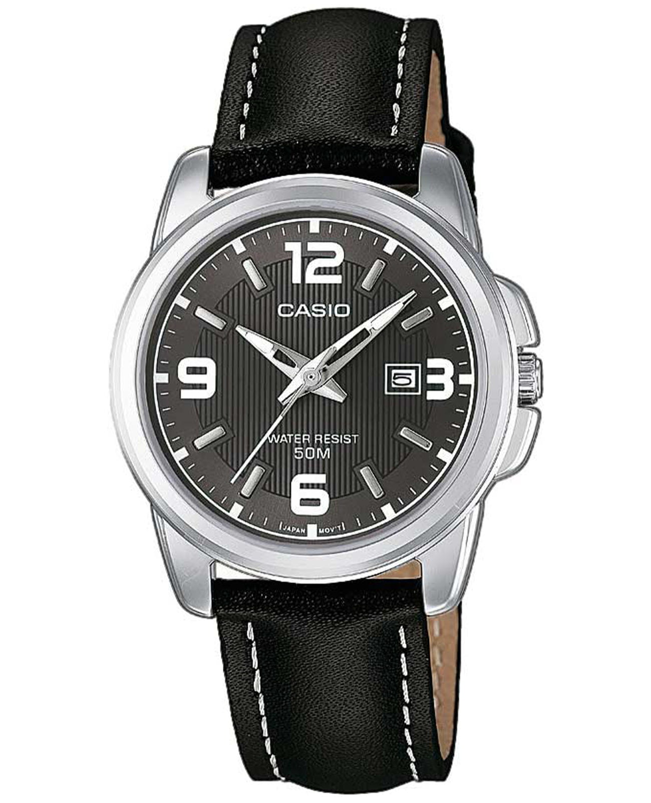 Casio Casio Collection LTP-1314L-8A  LTP-1314L-8A кварцевые женские часы черный циферблат, браслет кожаный — вид спереди