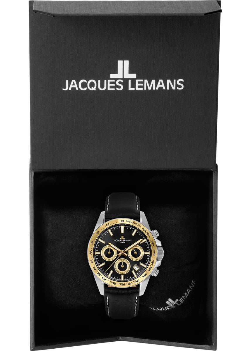 Jacques Lemans Jacques Lemans Liverpool 1-1877D мужские часы черный циферблат на запястье