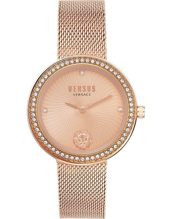 Versus Versace VSPEN0919  VSPEN0919 кварцевые женские часы золотой циферблат, браслет сталь c pvd покрытием — вид спереди