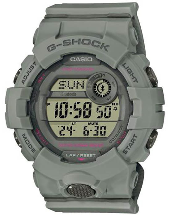 Casio Casio G-Shock GMD-B800SU-8ER  GMD-B800SU-8ER электронные женские часы серый циферблат, браслет каучук — вид спереди