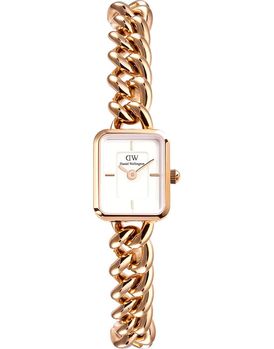 Daniel Wellington Daniel Wellington Jolie Chain DW00100835  DW00100835 кварцевые женские часы белый циферблат, браслет нержавеющая сталь с pvd-покрытием — вид спереди