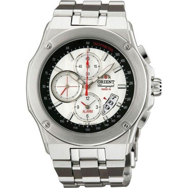 Orient Orient TD0S002W (FTD0S002W)  FTD0S002W кварцевые мужские часы белый циферблат, браслет 18-каратное желтое золото — вид спереди