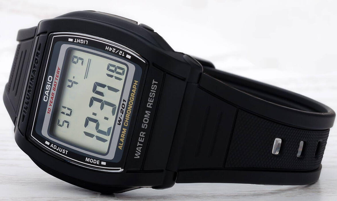 Casio Casio Collection W-201-1AVEG , наручные мужские часы фото под углом