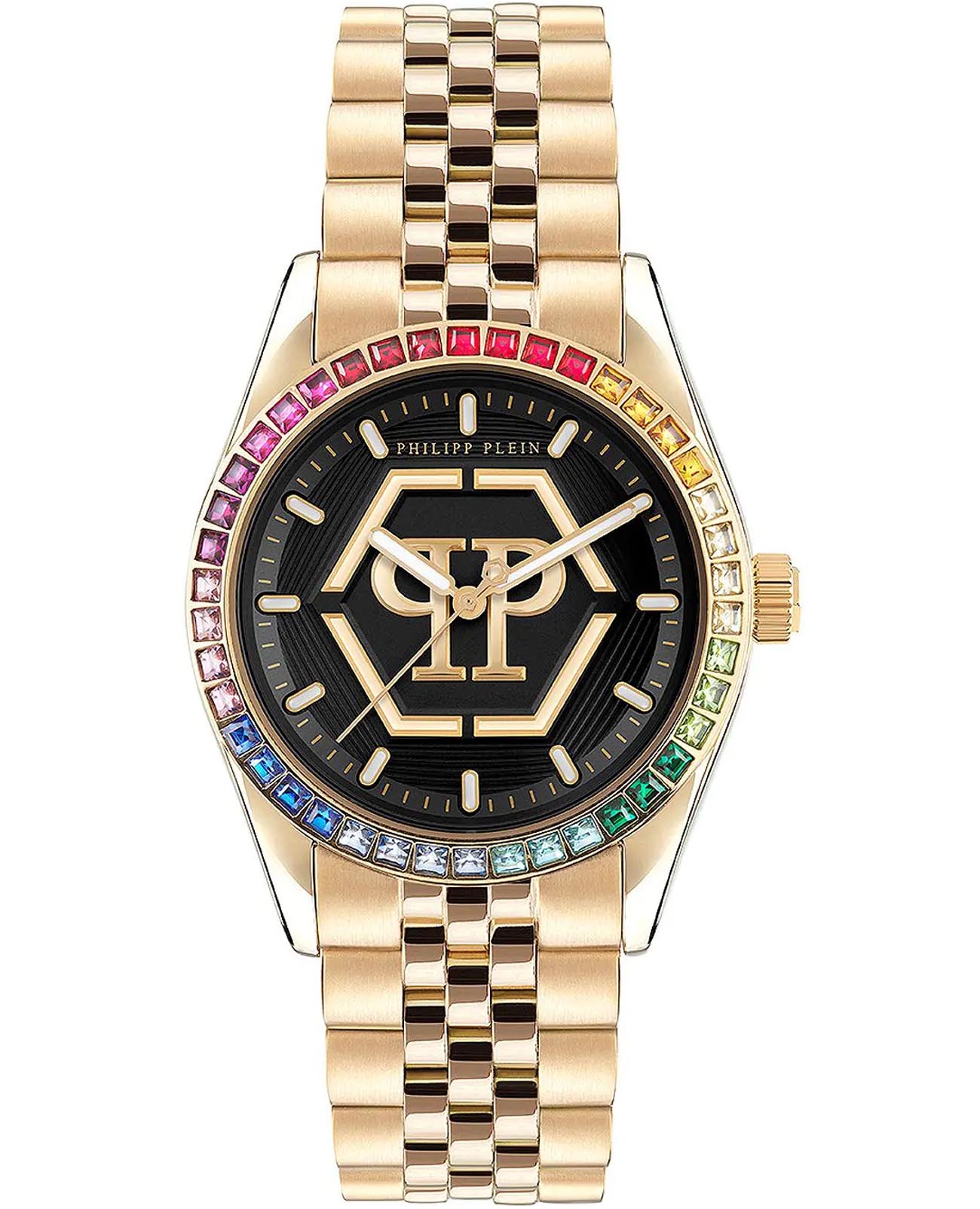 Philipp Plein Philipp Plein Street Couture PW2BA0623  PW2BA0623 кварцевые женские часы черный циферблат, браслет нержавеющая сталь с ip-покрытием — вид спереди
