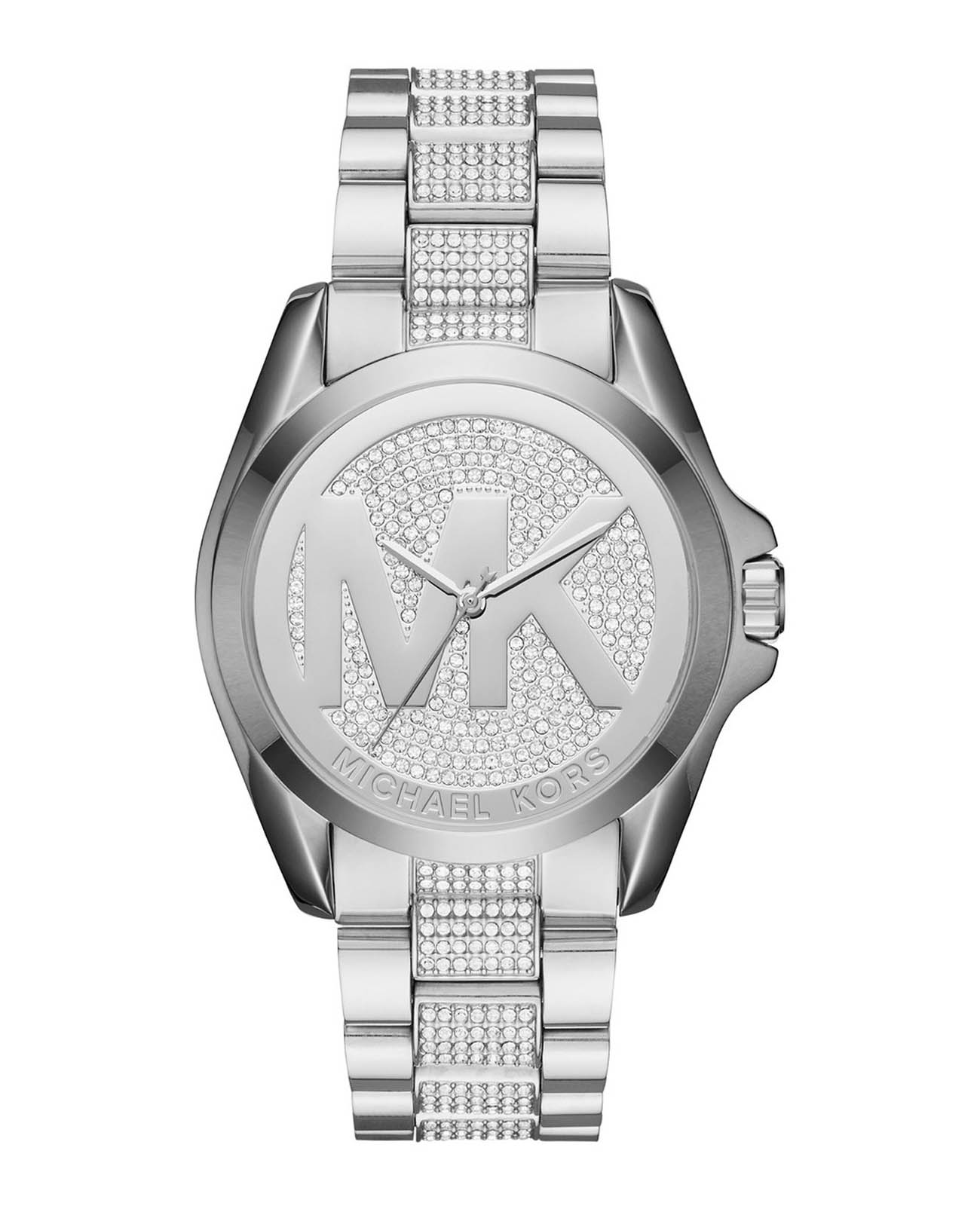 Michael Kors Michael Kors Bradshaw MK6486  MK6486 кварцевые женские часы серебристый циферблат, браслет нержавеющая сталь — вид спереди