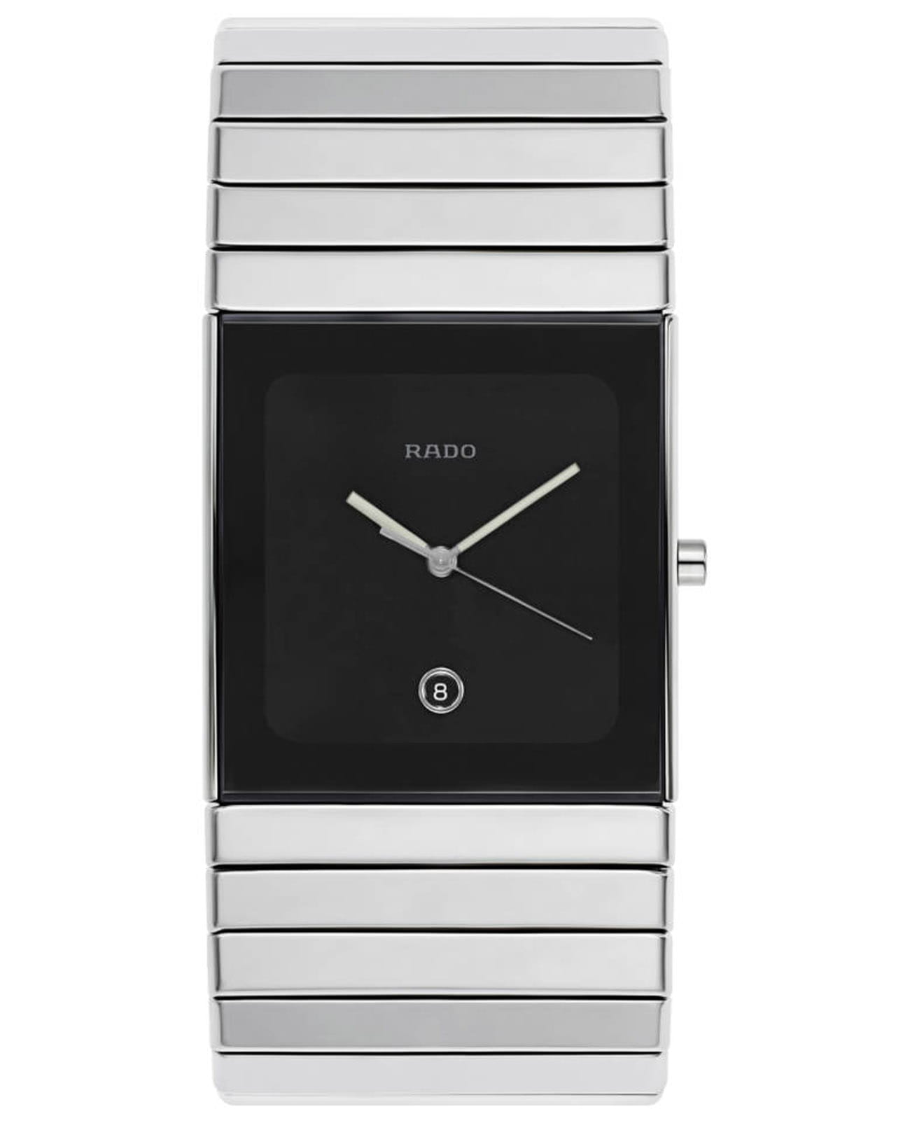 Rado Rado Ceramica R21825152  R21825152 кварцевые мужские часы черный циферблат, браслет плазменная керамика — вид спереди