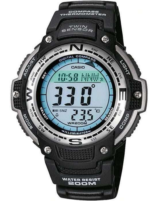 Casio Casio Collection SGW-100-1VER  SGW-100-1V электронные мужские часы серый циферблат, браслет пластик — вид спереди