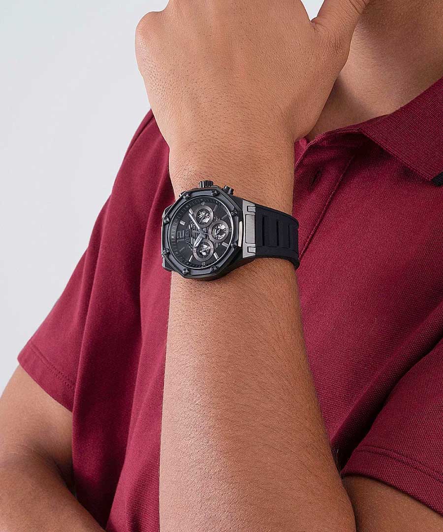 Guess Guess  Sport Steel  GW0263G4 кварцевые мужские часы часы крупный план черный циферблата