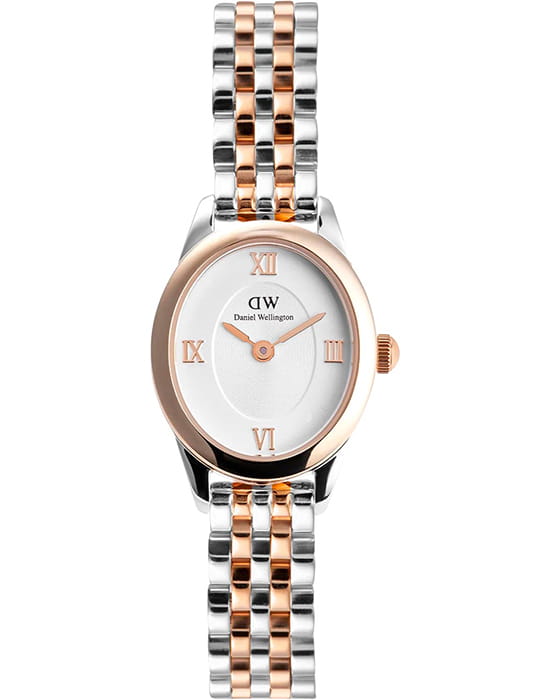 Daniel Wellington Daniel Wellington Ophelia Mini Two Tone Rose Gold DW00100810  DW00100810 кварцевые женские часы белый циферблат, браслет нержавеющая сталь с pvd-покрытием — вид спереди