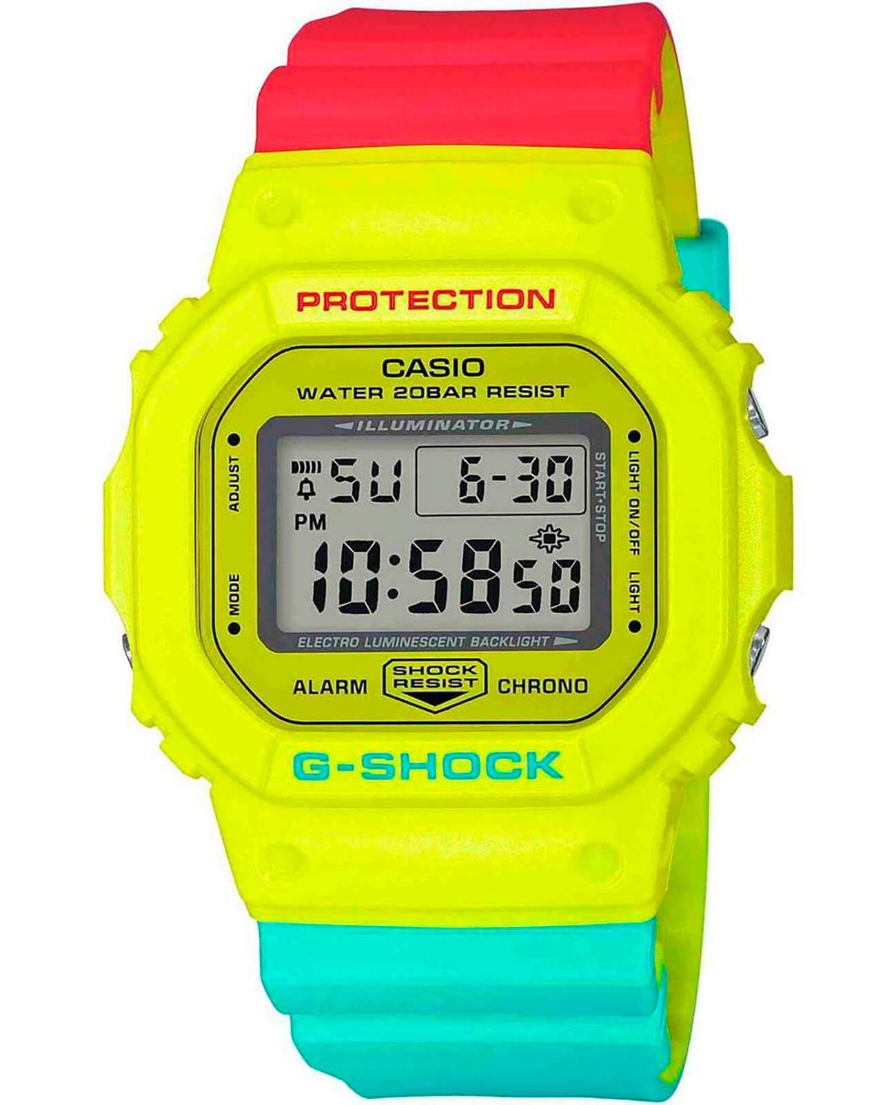 Casio Casio G-Shock DW-5600CMA-9 DW-5600 DW-5600CMA-9E электронные мужские часы серый циферблат, браслет пластик — вид спереди