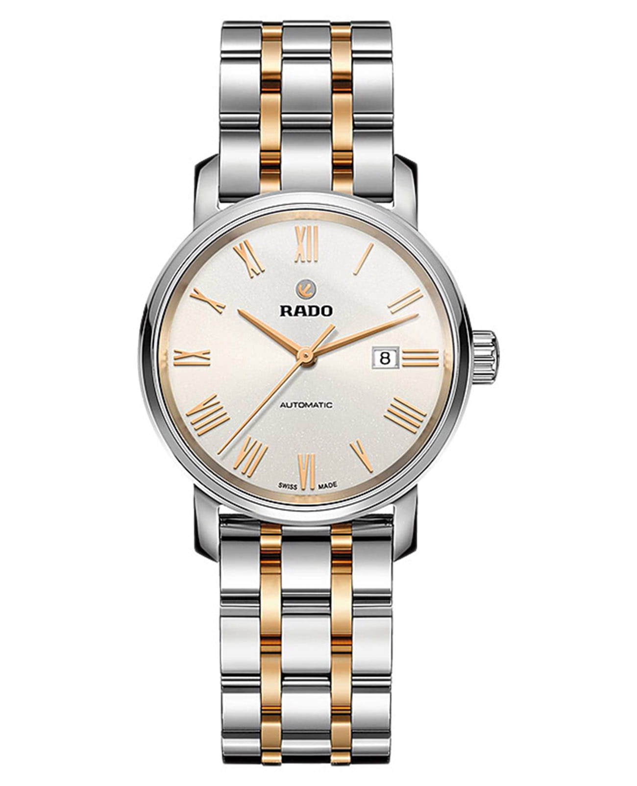 Rado Rado Diamaster R14050123 Automatic R14050123 механические женские часы шампань циферблат, браслет нержавеющая сталь с pvd-покрытием — вид спереди