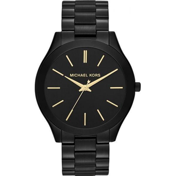 Michael Kors Michael Kors Portia MK3221  MK3221 кварцевые женские часы черный циферблат, браслет нержавеющая сталь + золото 18к — вид спереди