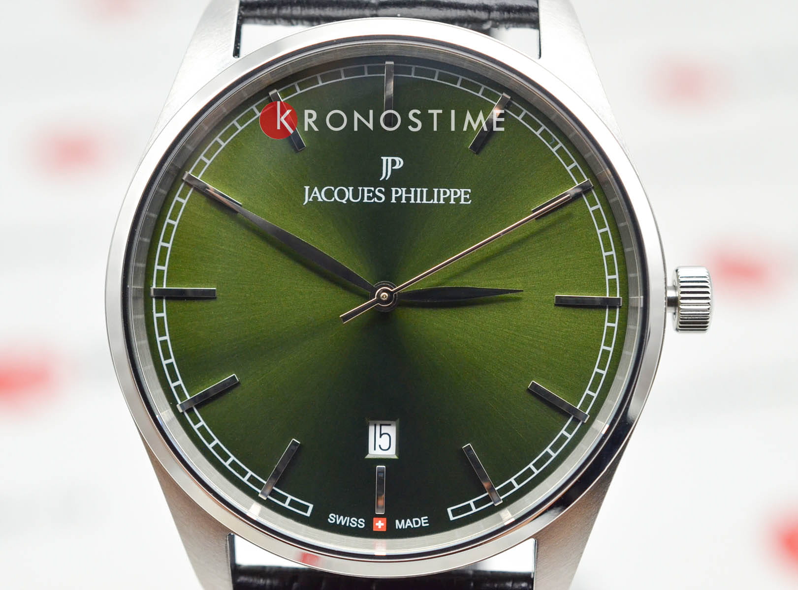 Jacques Philippe Jacques Philippe Odina JPQGS6211X1,  швейцария мужские часы на браслете кожаный боковой вид