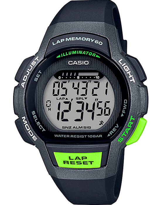 Casio Casio Collection LWS-1000H-1A  LWS-1000H-1AVEF кварцевые женские часы черный циферблат, браслет пластик — вид спереди