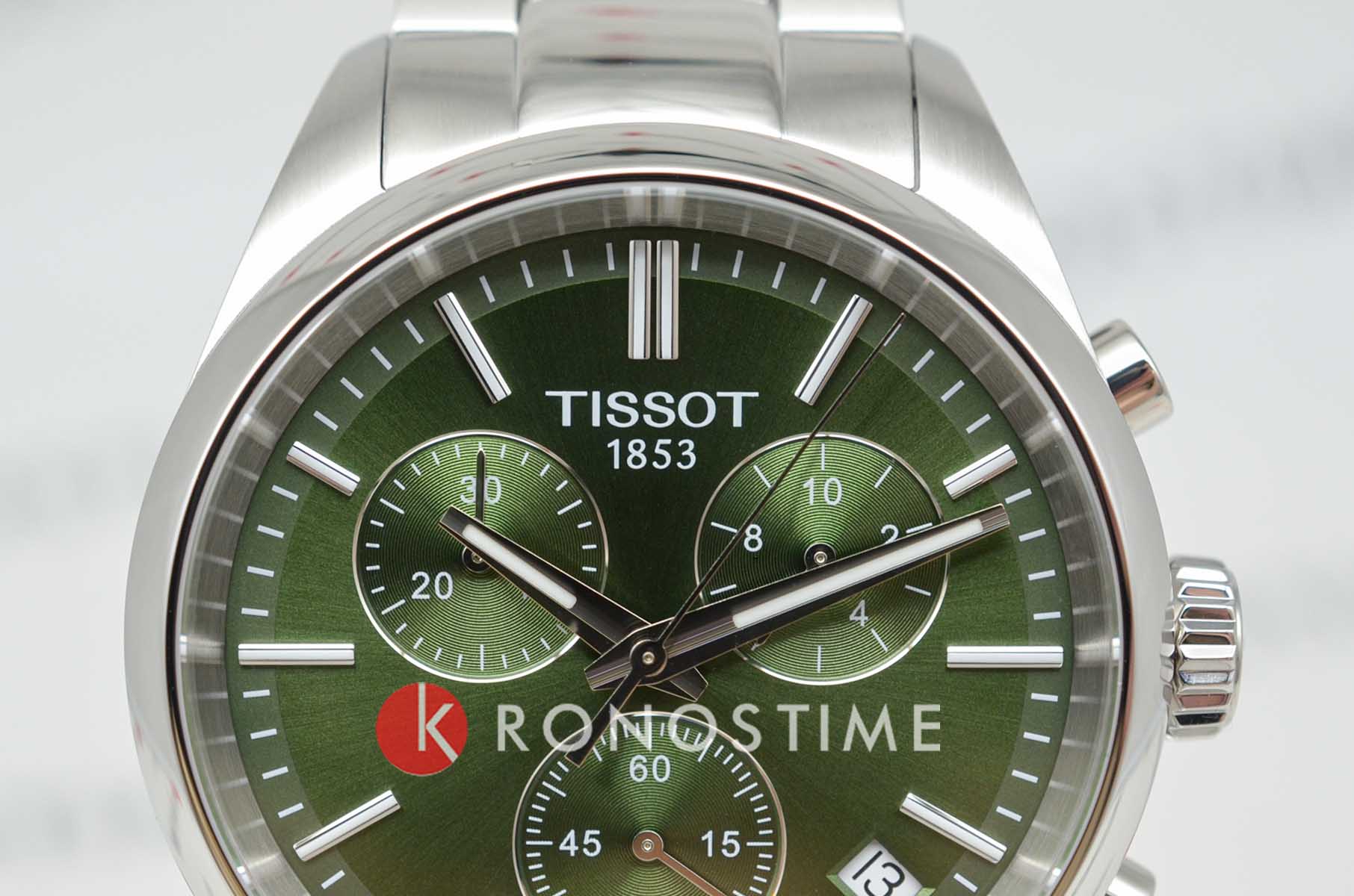 Tissot Tissot PR 100 Chronograph T150.417.11.091.00, t-classic швейцария мужские часы на браслете нержавеющая сталь боковой вид