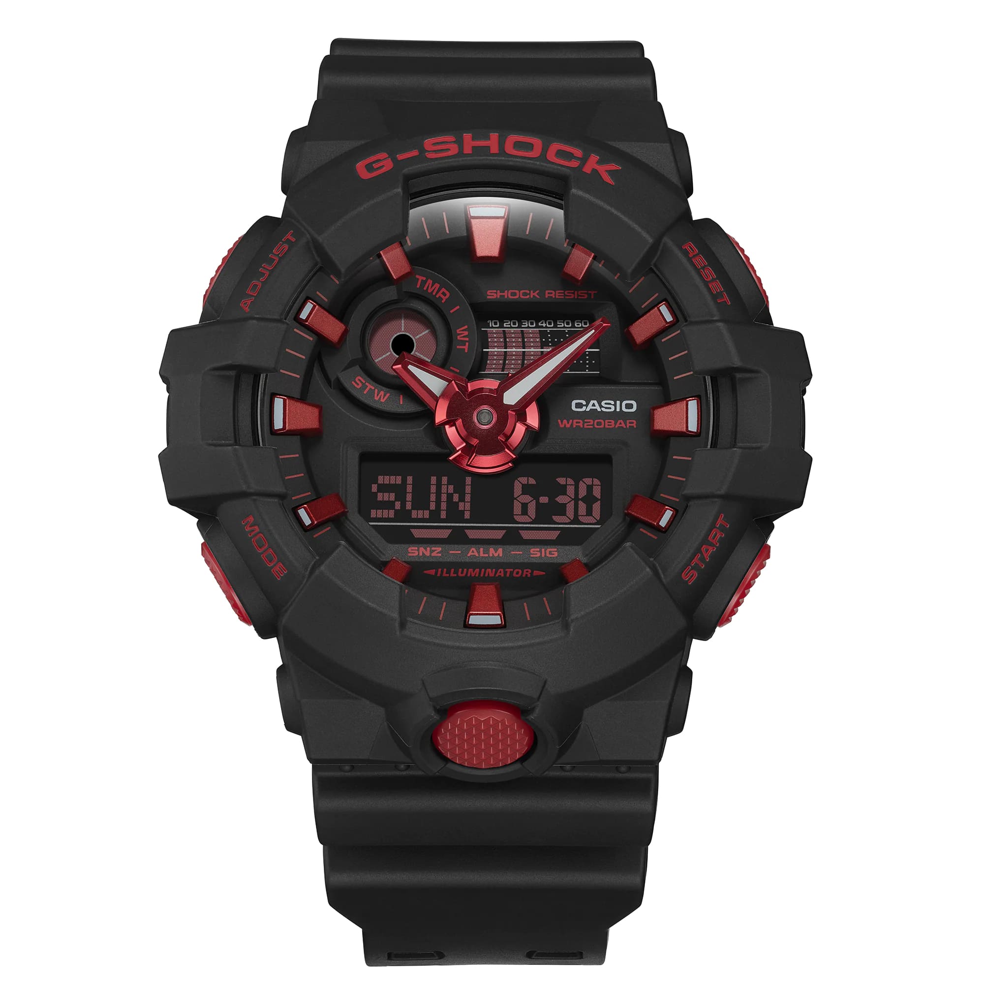 Casio Casio G-Shock GA-700BNR-1ADR (GA-700BNR-1A) мужские часы  циферблат на запястье