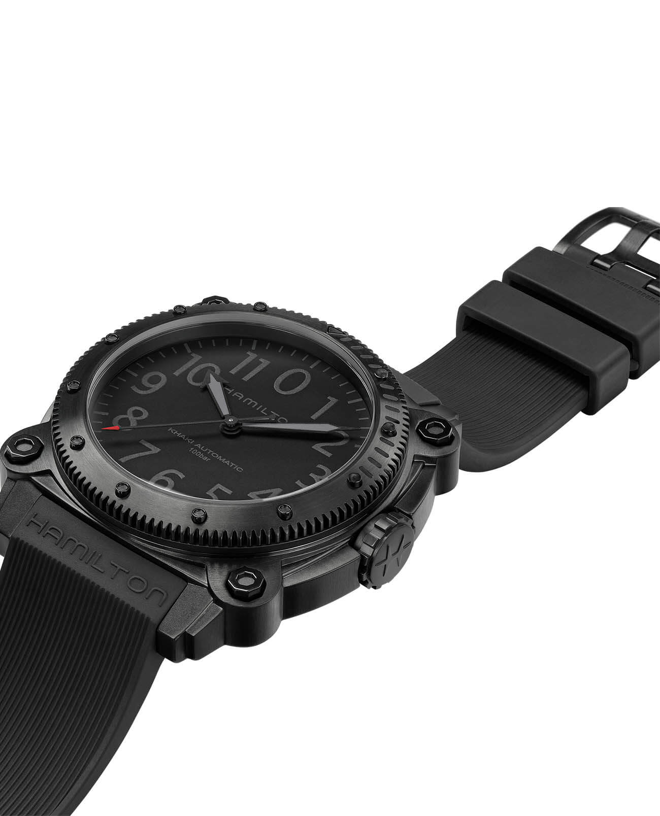 Hamilton Hamilton Khaki Navy BeLOWZERO Auto Limited Edition H78505332, khaki navy швейцария мужские часы на браслете каучук боковой вид