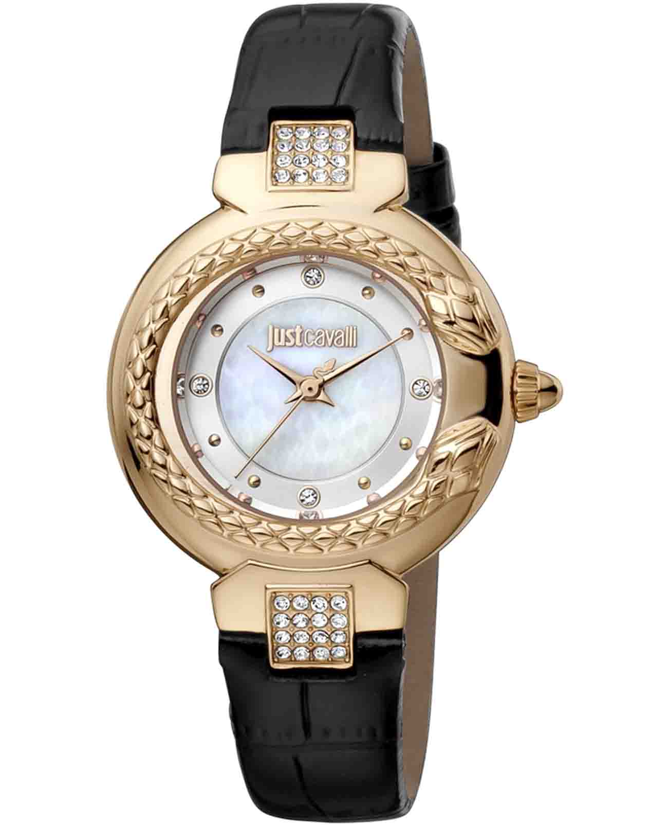 Just Cavalli Just Cavalli animalier JC1L174L0035  JC1L174L0035 кварцевые женские часы перламутровый циферблат, браслет кожаный — вид спереди