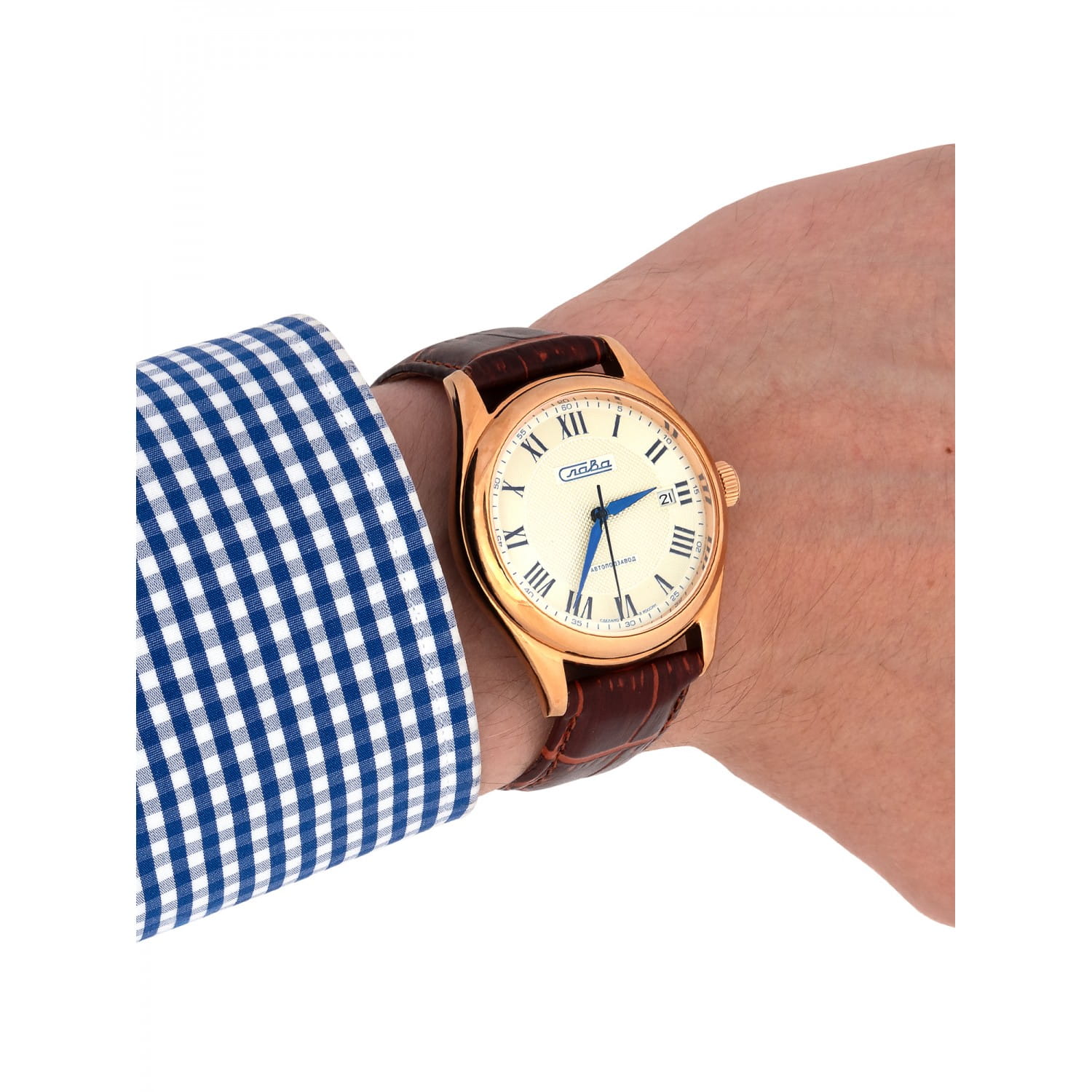 Слава Слава Премьер 1493294/300-8215 мужские часы шампань циферблат на запястье