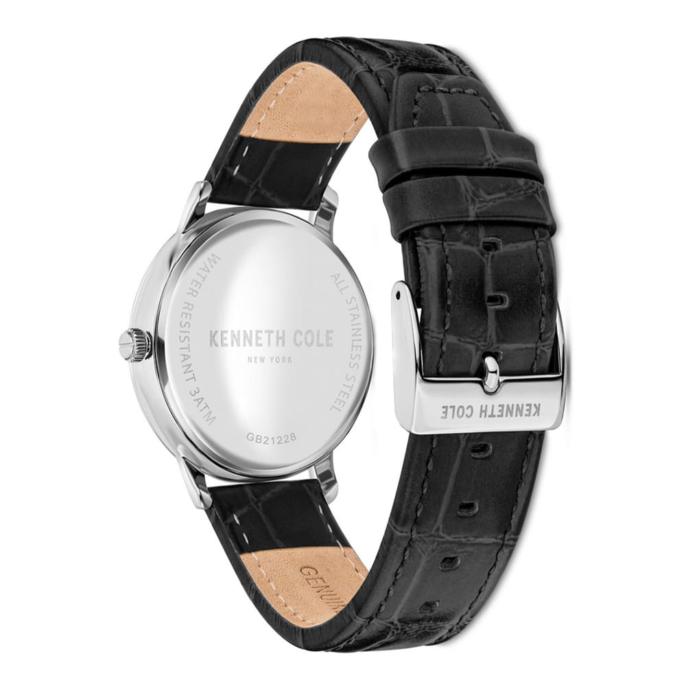 Kenneth Cole Kenneth Cole Slim KCWGB2122801,  сша мужские часы на браслете кожа + текстиль боковой вид