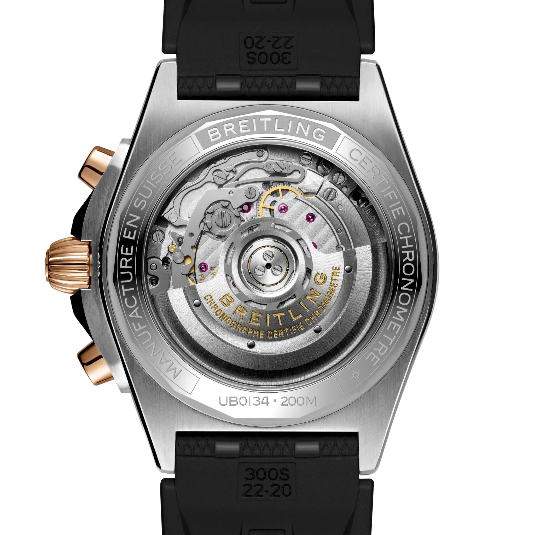 Breitling Breitling Chronomat B01 42 UB0134101B1S1, chronomat швейцария мужские часы на браслете каучук боковой вид