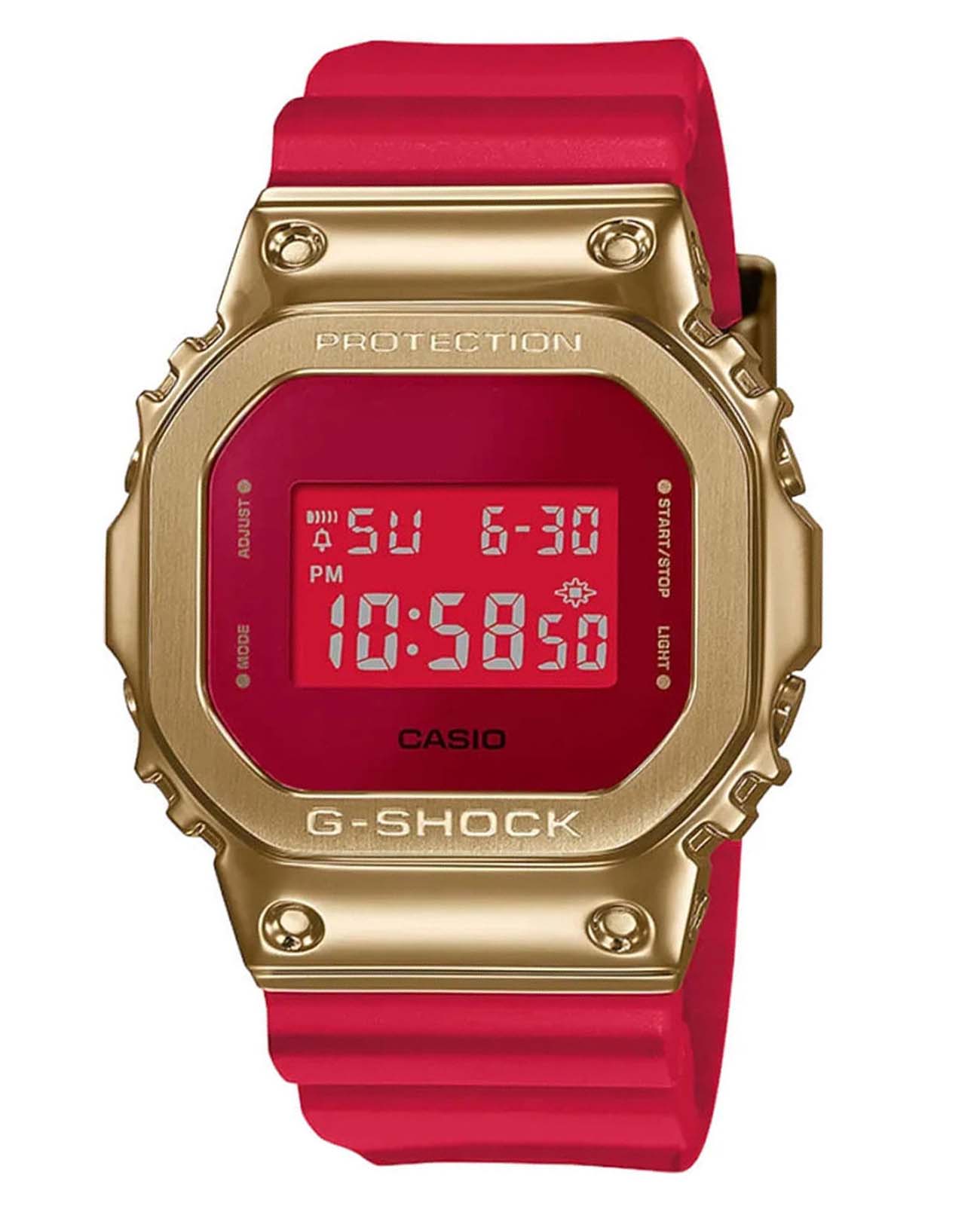 Casio Casio G-Shock GM-5600CX-4D GM GM-5600CX-4D электронные мужские часы красный циферблат, браслет пластик — вид спереди