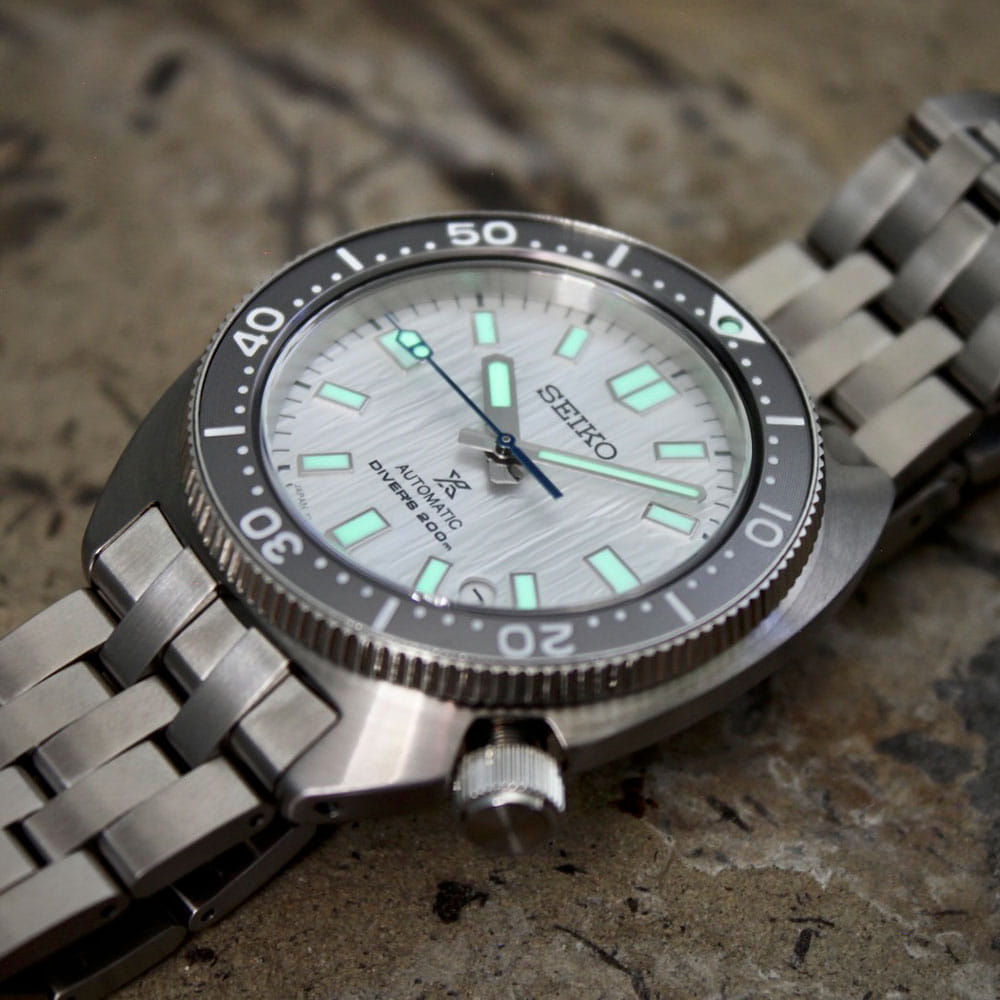 Seiko Seiko Prospex SPB333J1 механические мужские часы часы крупный план белый циферблата