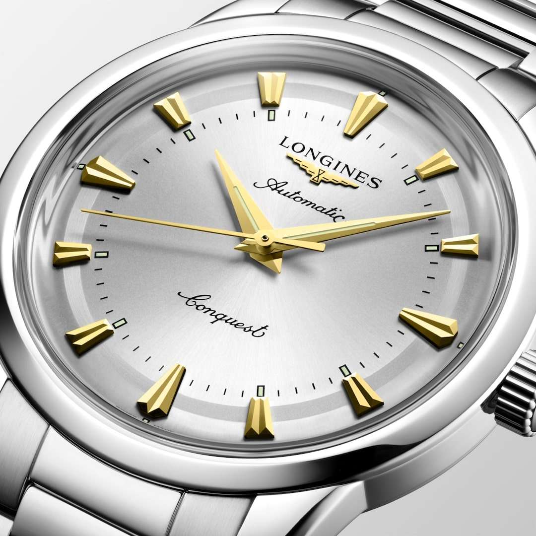 Longines Longines Conquest Heritage L1.650.4.72.6, heritage швейцария мужские часы на браслете нержавеющая сталь 316l боковой вид