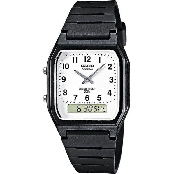 Casio Casio Collection AW-48H-7BVEG  AW-48H-7B кварцевые мужские часы белый циферблат, браслет пластик — вид спереди