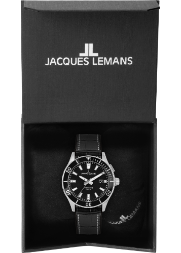 Jacques Lemans Jacques Lemans Hybromatic 1-2131A, hybromatic австрия мужские часы на браслете кожаный боковой вид