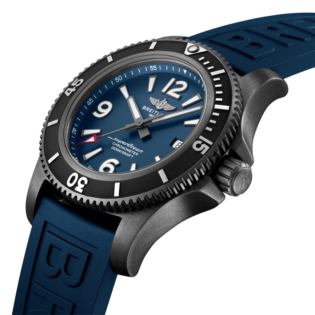 Breitling Breitling Superocean Automatic 46 Black Steel M17368D71C1S1 , наручные мужские часы фото под углом