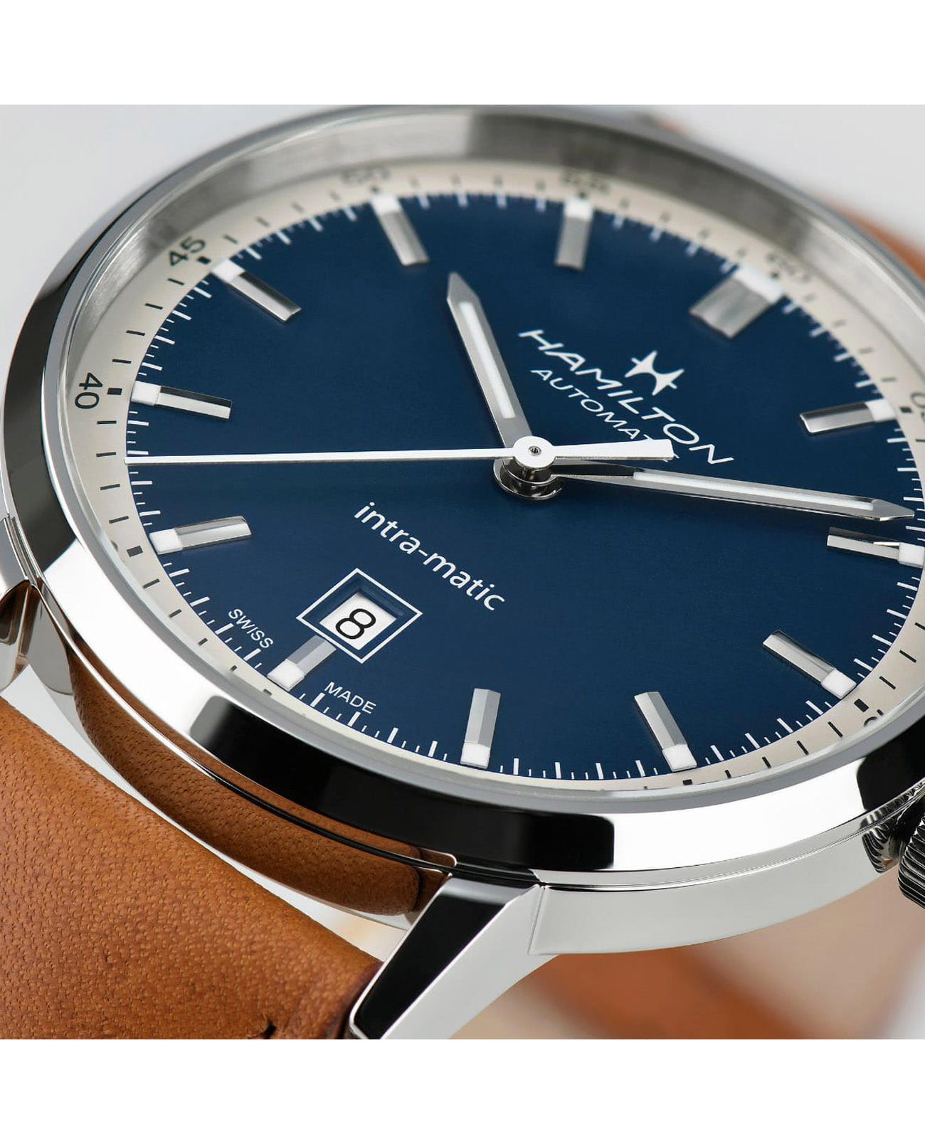 Hamilton Hamilton American Classic Intra-Matic Auto H38425540 , american classic швейцария мужские часы на браслете кожаный боковой вид