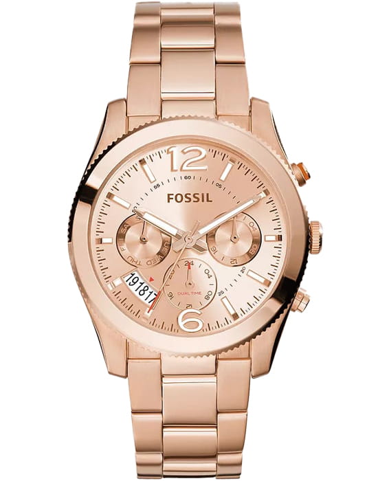 Fossil Fossil Boyfriend Chronograph ES3885   ES3885  кварцевые женские часы золотой циферблат, браслет нержавеющая сталь — вид спереди