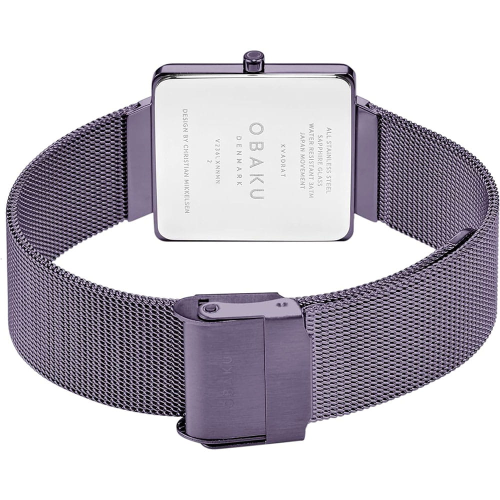 Obaku Obaku Kvadrat V236LXNNMN,  дания женские часы на браслете нержавеющая сталь с ip-покрытием боковой вид