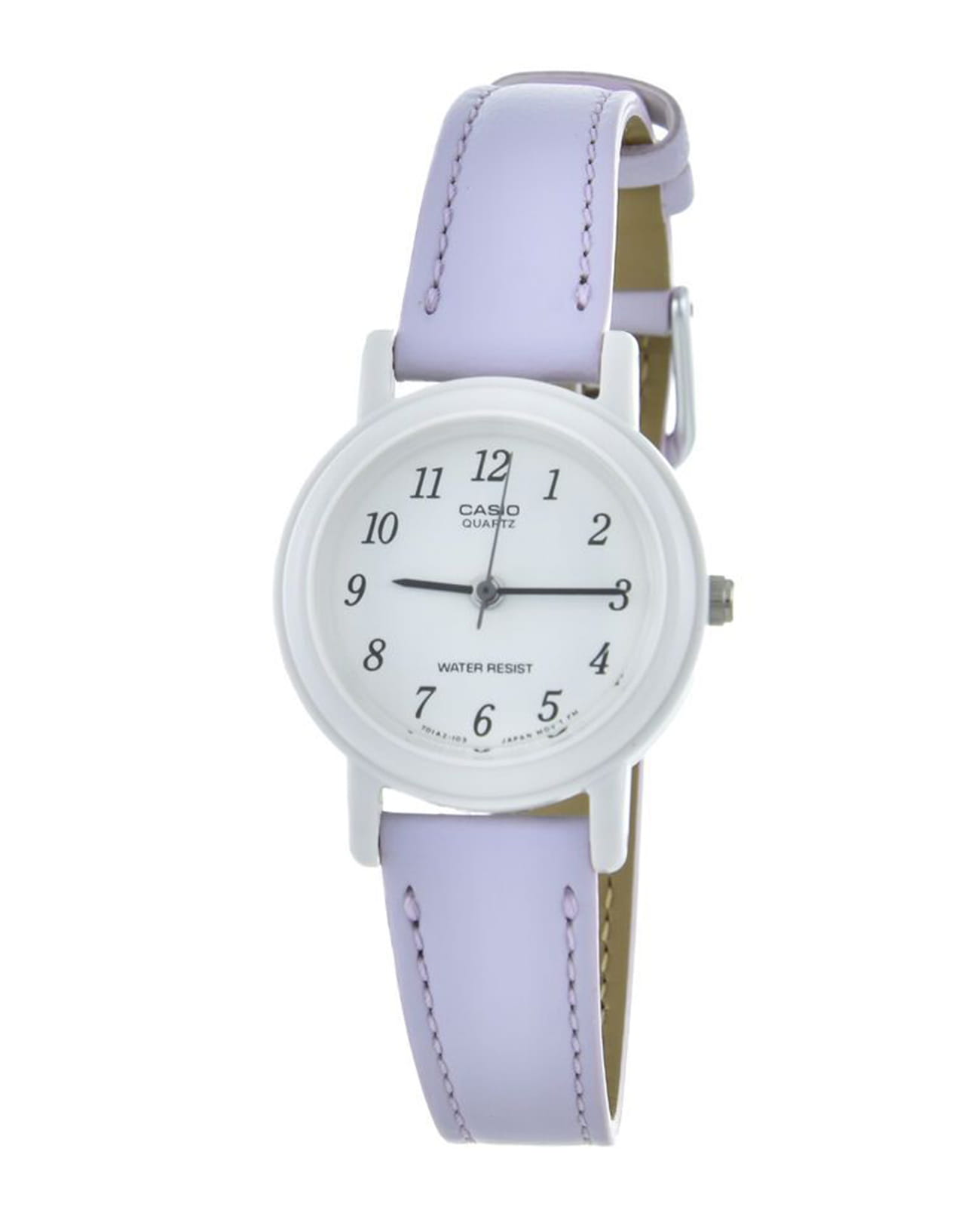 Casio Casio Collection LQ-139L-6BDF (LQ-139L-6B)  LQ-139L-6B кварцевые женские часы белый циферблат, браслет кожаный — вид спереди