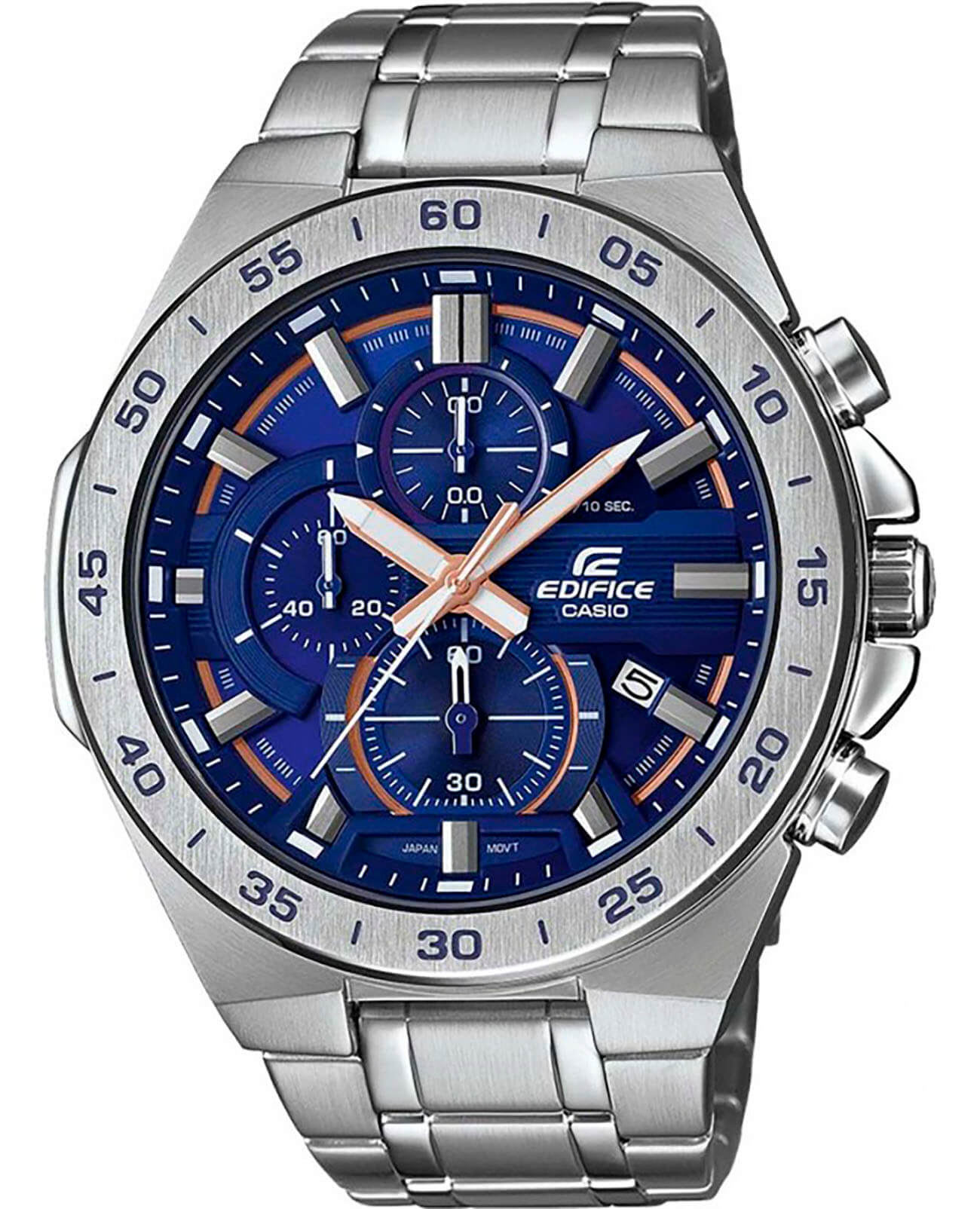 Casio Casio Edifice EFR-564D-2A EFR EFR-564D-2A кварцевые мужские часы синий циферблат, браслет нержавеющая сталь — вид спереди