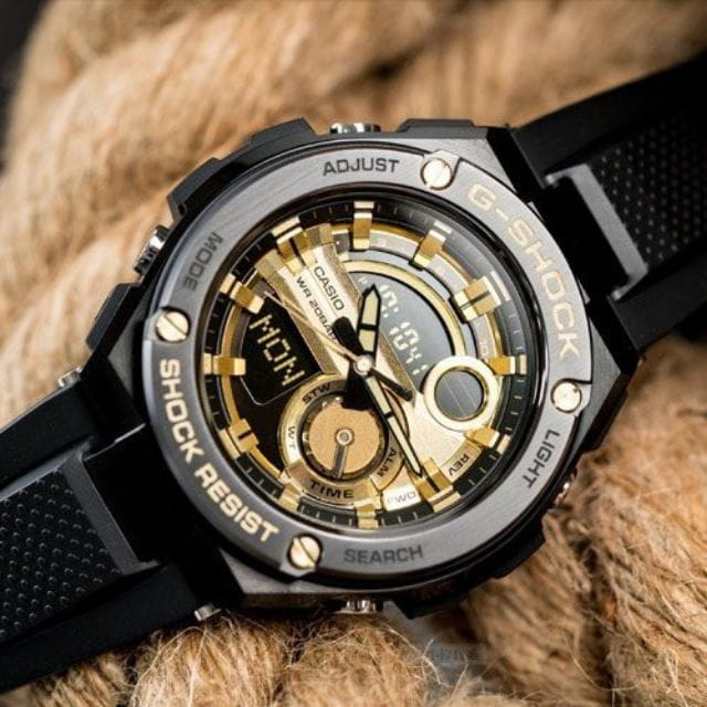 Casio Casio G-Shock GST-210B-1A9, g-shock япония мужские часы на браслете полимер боковой вид