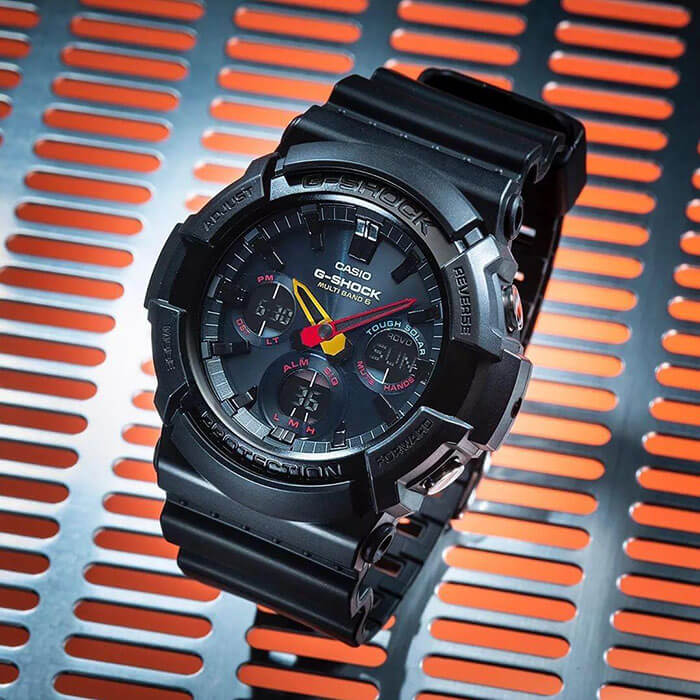 Casio Casio G-Shock GAW-100BMC-1A электронные мужские часы часы крупный план серый циферблата