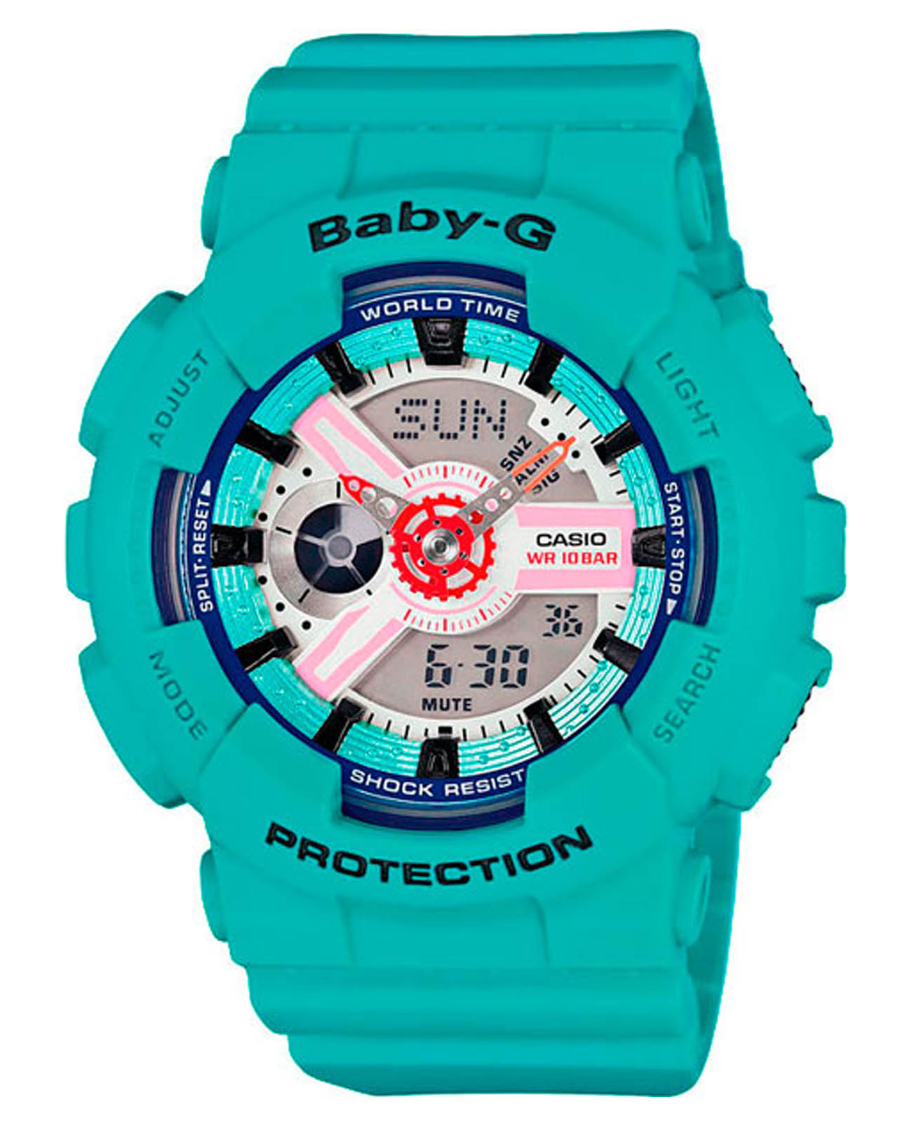 Casio Casio Baby-G BA-110SN-3AER  BA-110SN-3AER кварцевые женские часы  циферблат, браслет пластик — вид спереди