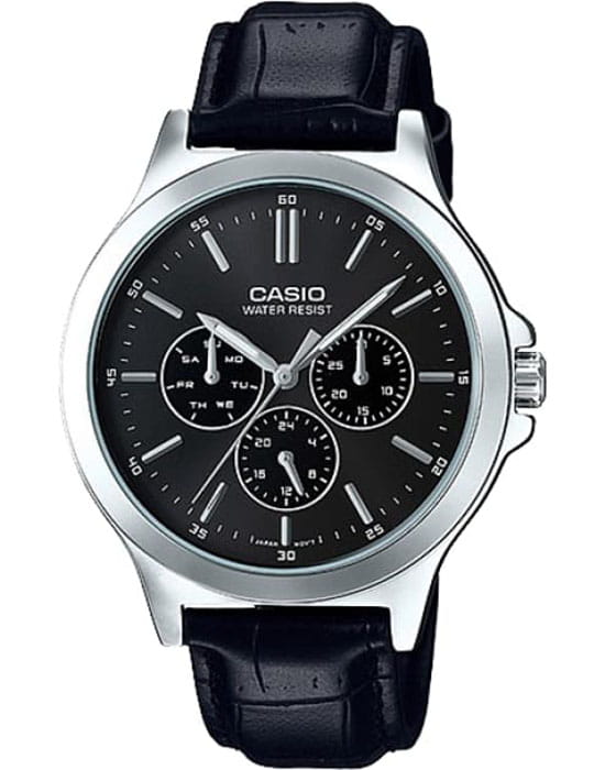 Casio Casio Collection LTP-V300L-1A  LTP-V300L-1A кварцевые женские часы черный циферблат, браслет кожаный — вид спереди
