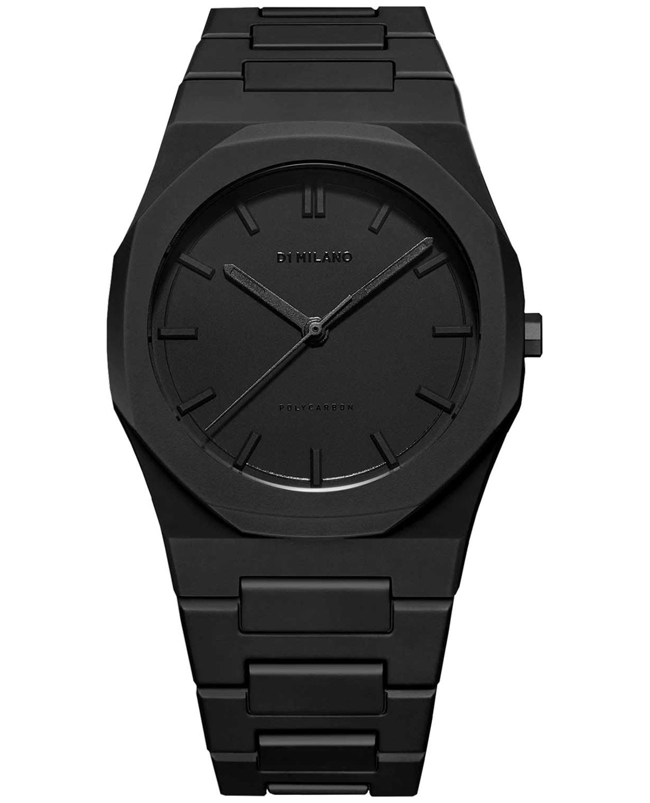 D1 Milano D1 Milano Polycarbon PCBJ10  PCBJ10 кварцевые мужские часы черный циферблат, браслет пластик — вид спереди